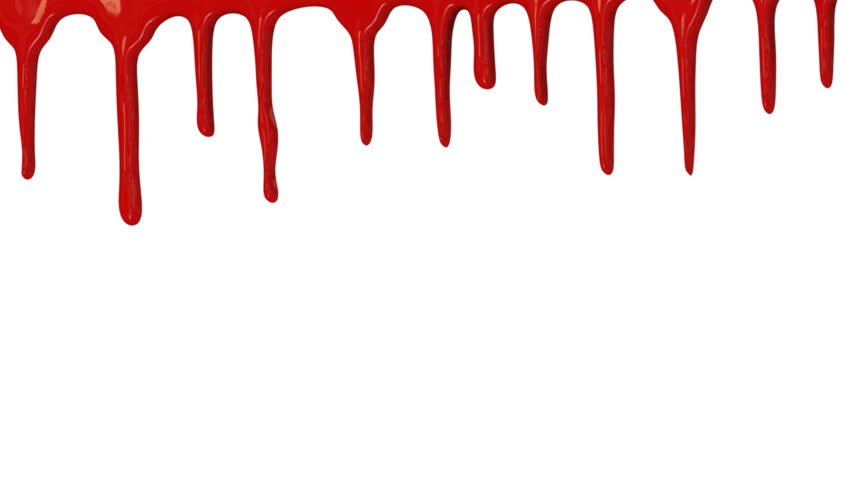 852x480 Blood Dripping Down Over White Background Stock Footage Video