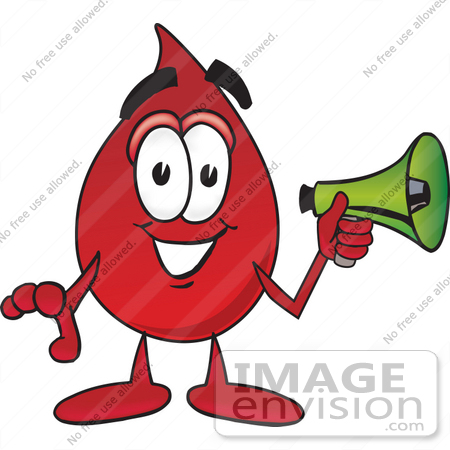 450x450 Clip Art Graphic Of A Transfusion Blood Droplet Mascot Cartoon