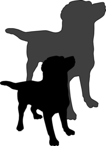216x296 A Dog And His Shadow Clip Art