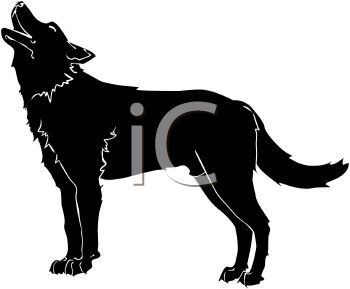 350x289 Howling Wolf Silhouette Clip Art