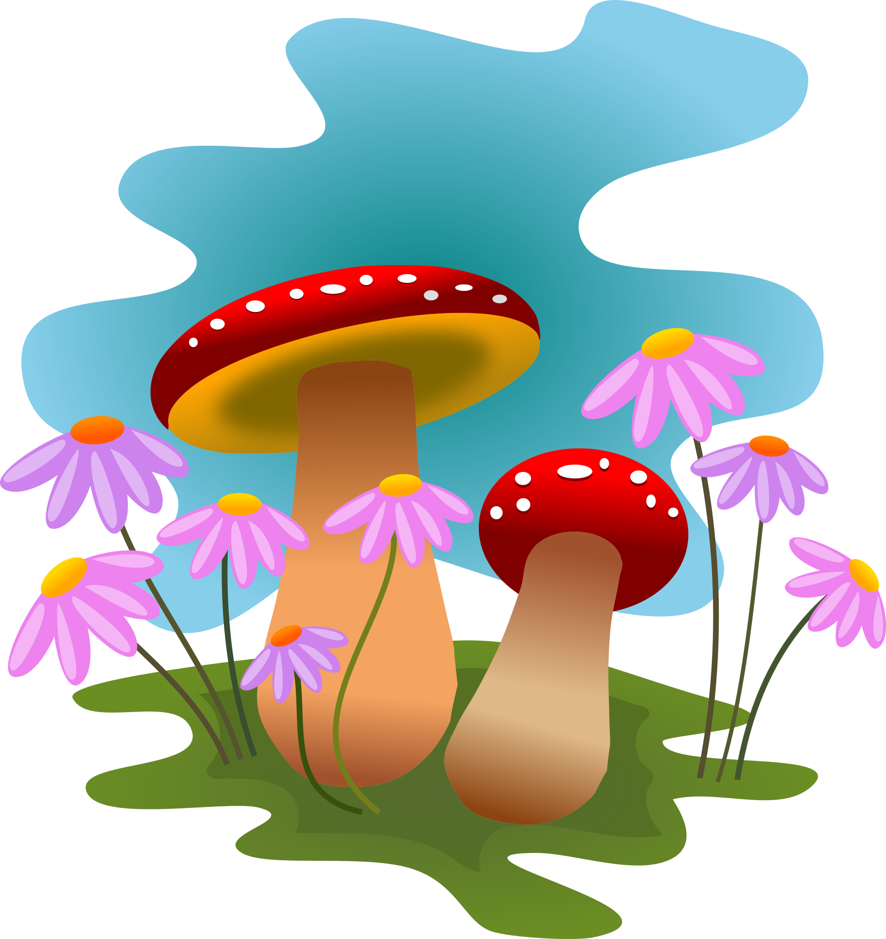 1812x1920 Mushrooms And Flowers Clipart 1812x1920 Clip Art Everyday