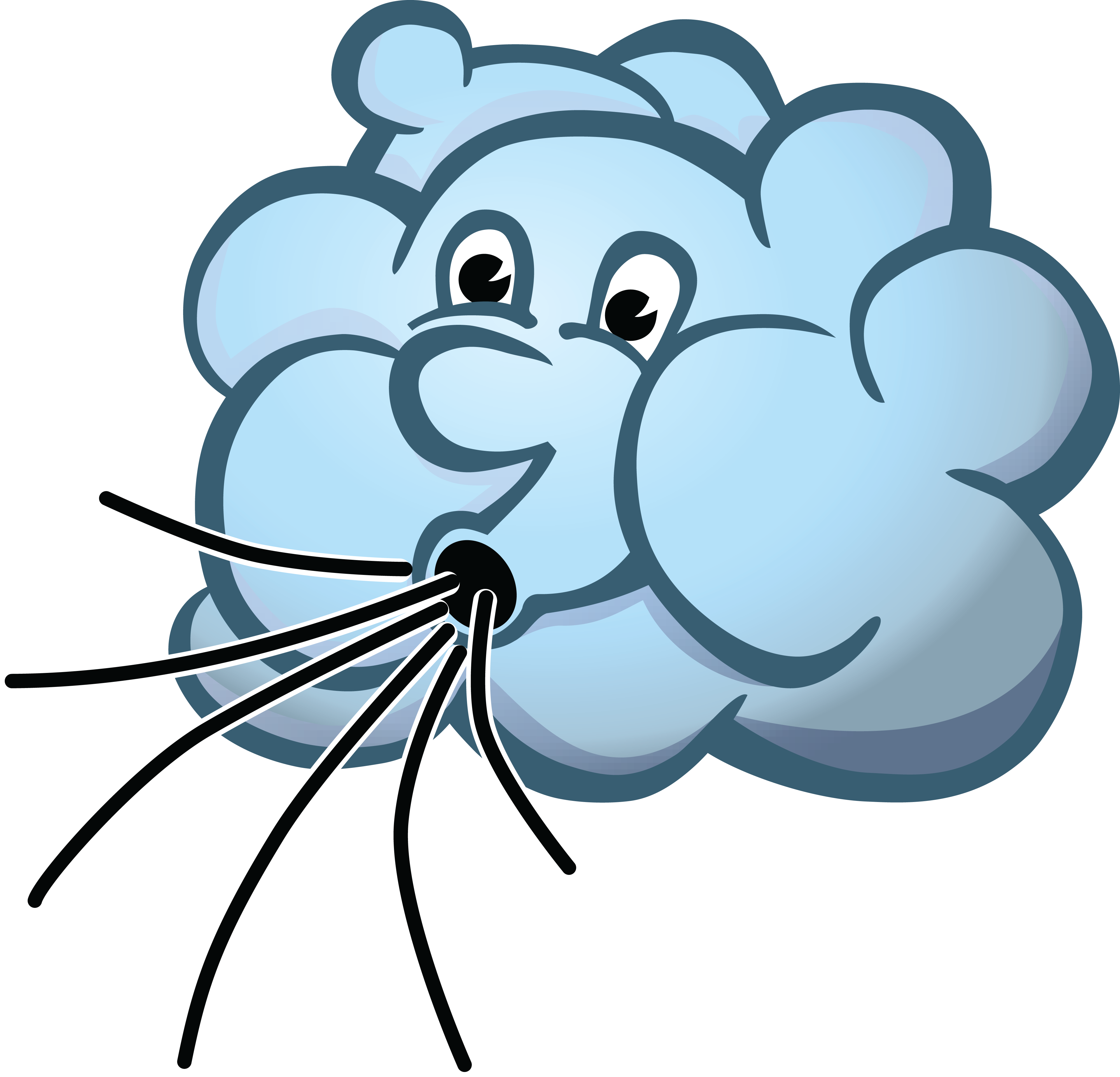 4000x3846 Free Clipart Of A Cloud Blowing Wind