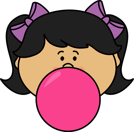450x443 Girl Blowing Bubblegum Bubble Clip Art