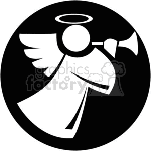 300x300 Royalty Free Angel Blowing A Horn 370736 Vector Clip Art Image