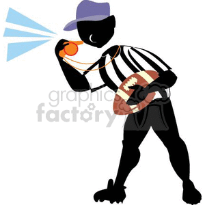 300x300 Royalty Free Referee Blowing A Whistle 161340 Vector Clip Art