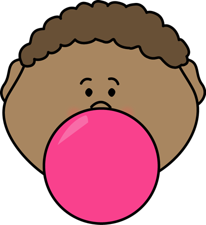 412x450 Boy Blowing Bubble Gum Clipart
