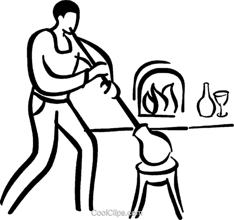 480x453 Glass Blowing Royalty Free Vector Clip Art Illustration Vc035934