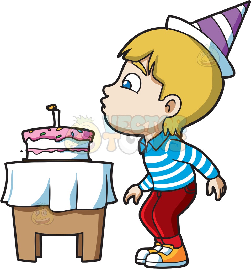 957x1024 A Boy Blowing His Birthday Candle