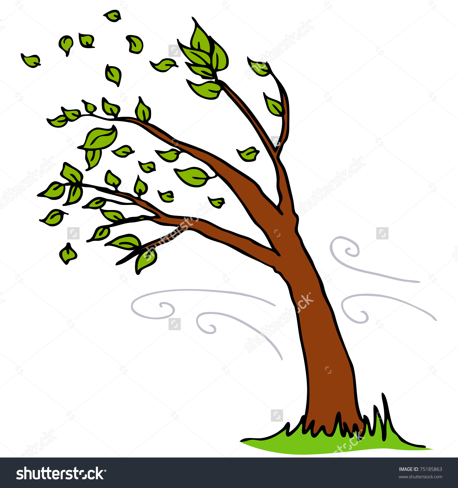 1500x1600 Holding On To Tree In Wind Clipart