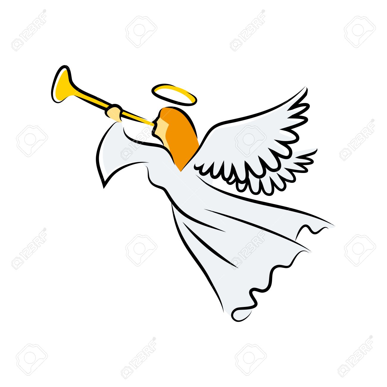 1300x1300 Angel Blowing The Trumpet Royalty Free Cliparts, Vectors,