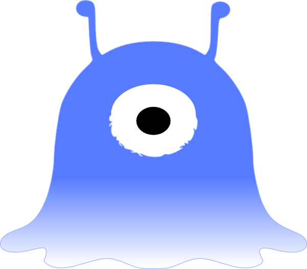 600x526 Blue One Eyed Monster Clip Art