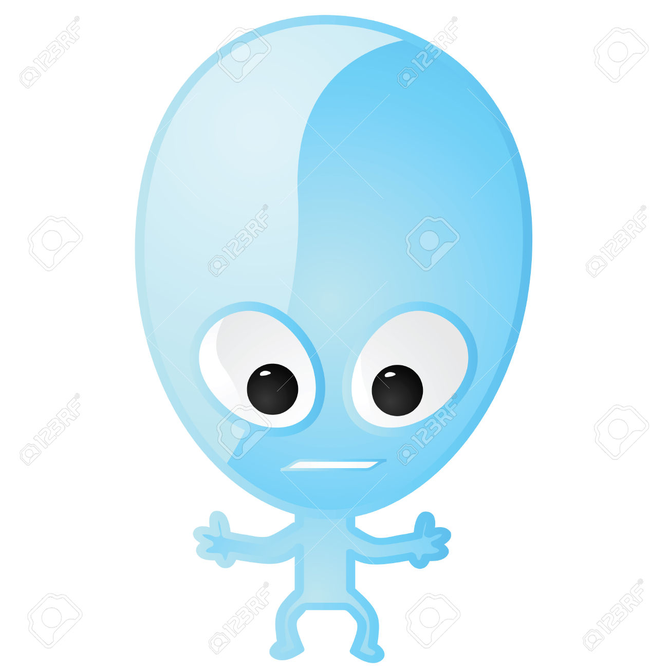 1300x1300 Illistration Clipart Blue Alien