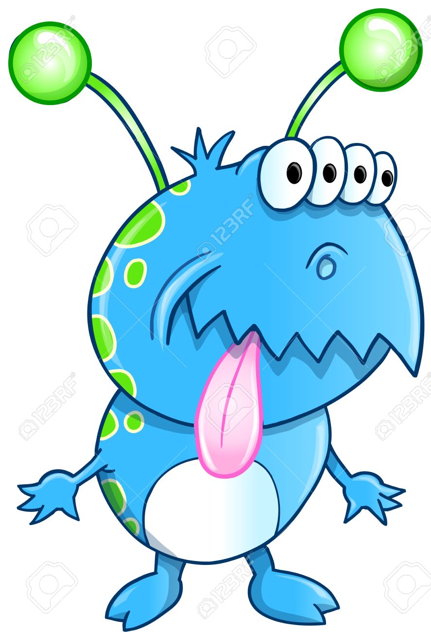 887x1300 Illustration Clipart Blue Alien