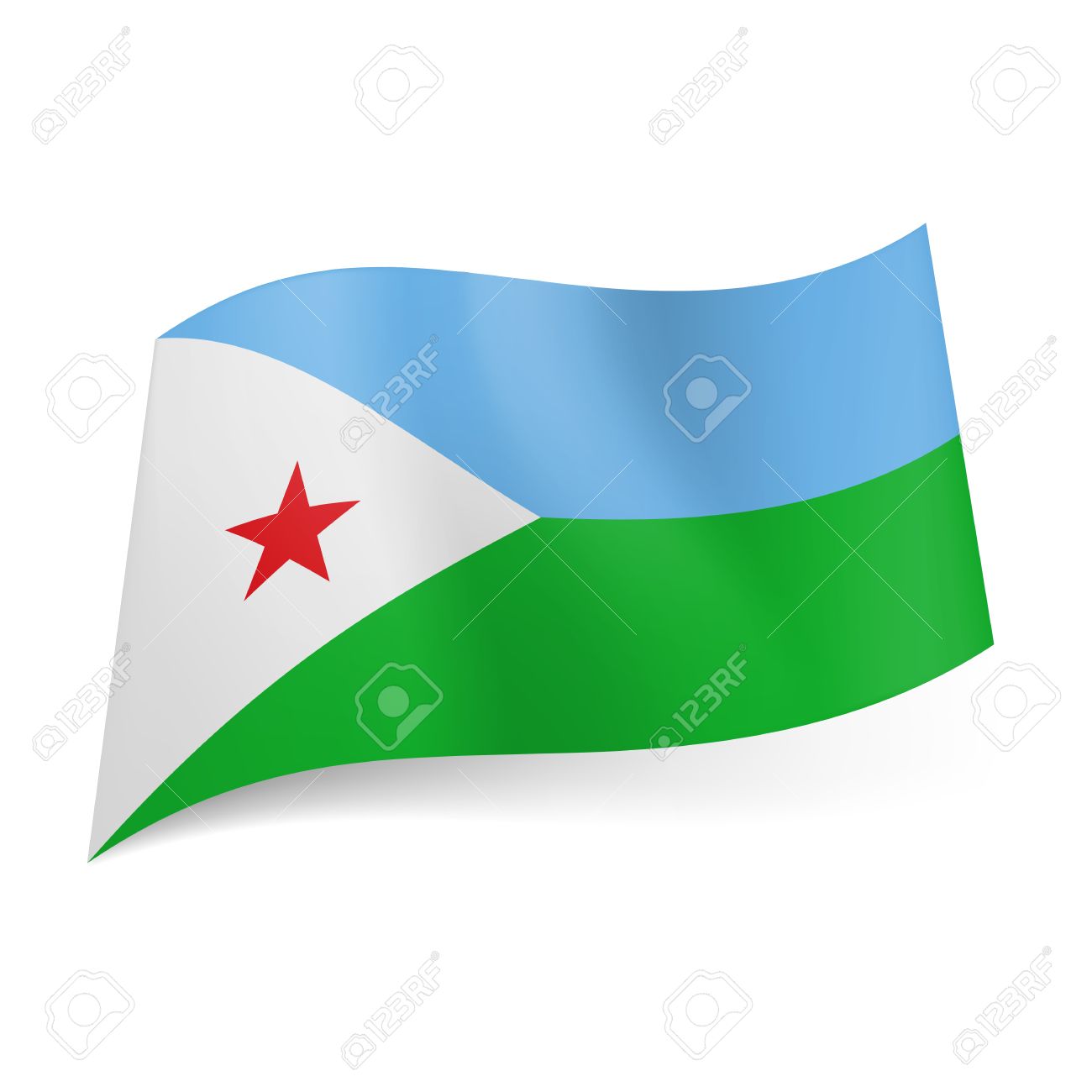 1300x1300 National Flag Of Djibouti Blue And Green Horizontal Stripes