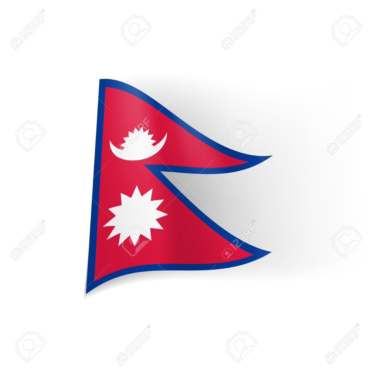 1300x1300 National Flag Of Nepal Blue Bordered Red Field With White Star
