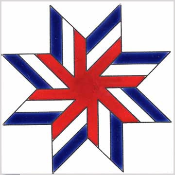 360x360 Red, White And Blue Star Tile