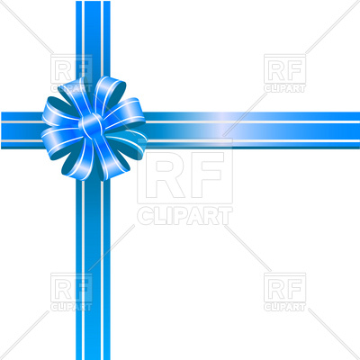 400x400 Blue Ribbon Bow On White Background Royalty Free Vector Clip Art