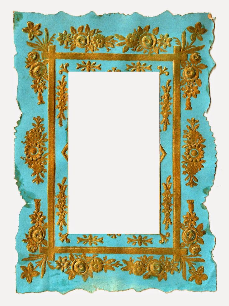 736x980 Digital Vintage Frame Clip Art Of Blue And Gold Background