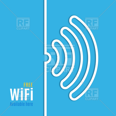 400x400 Wifi Icon On Blue Background Royalty Free Vector Clip Art Image
