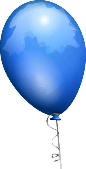 300x590 Free Blue Balloon Clip Art
