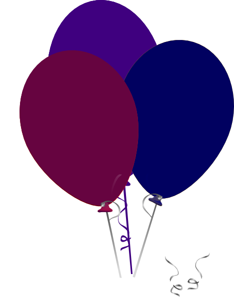 468x595 Purple And Blue Balloons Clip Art