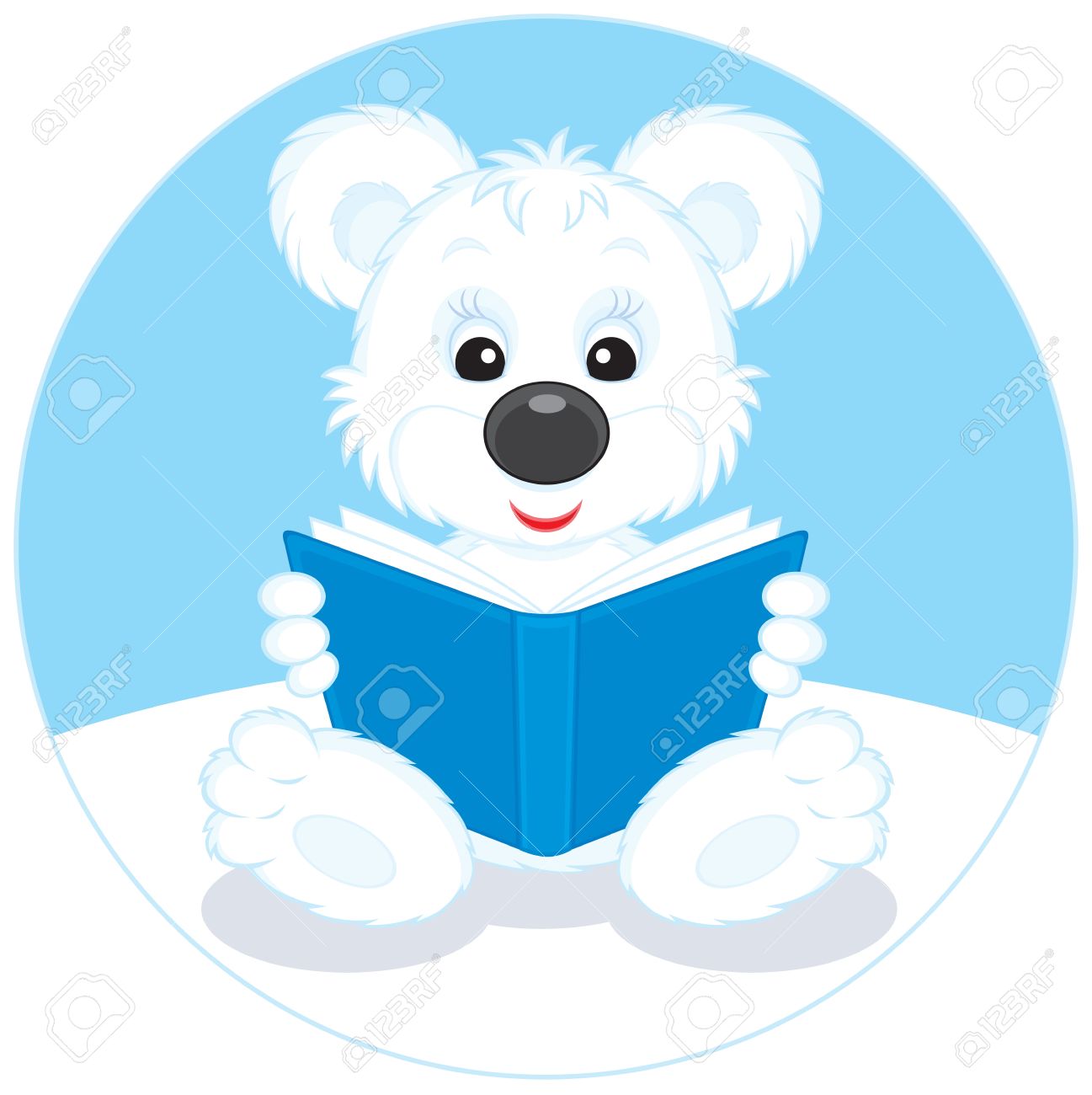 1297x1300 Bear Reading Clipart