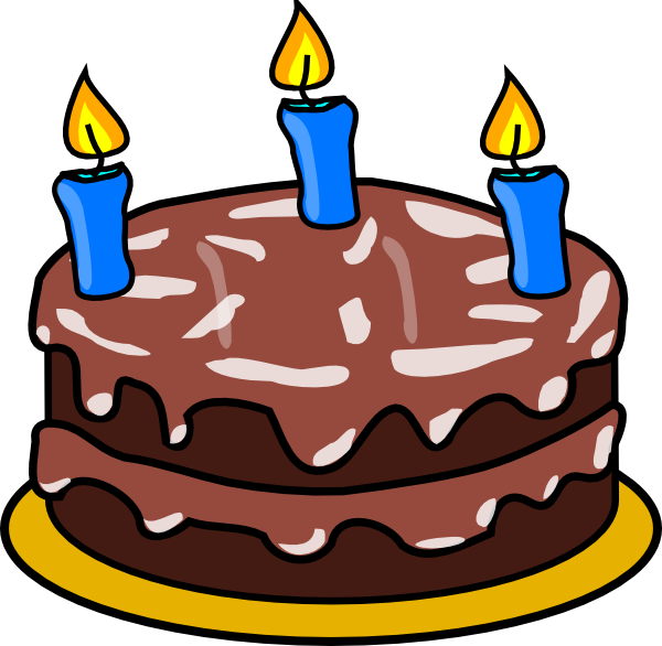 600x586 Three Birthday Cake Clip Art