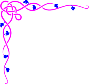 299x282 Pink Blue Flower Border Clip Art