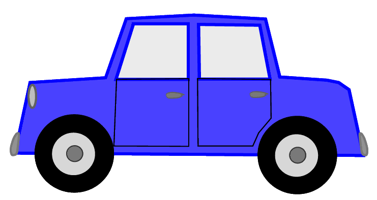 741x394 Blue Car Clipart