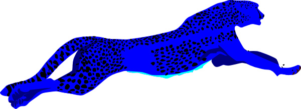 600x218 Cheetah Clipart Blue