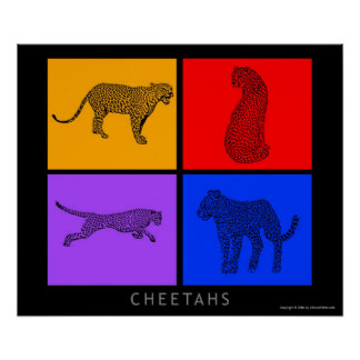 324x324 Blue Cheetah Posters Zazzle