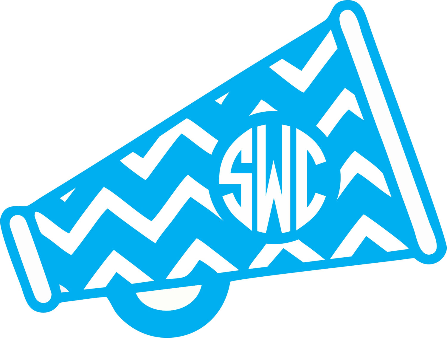 1500x1135 Chevron Cheer Megaphone Monogrammed Decal Everything Cheer