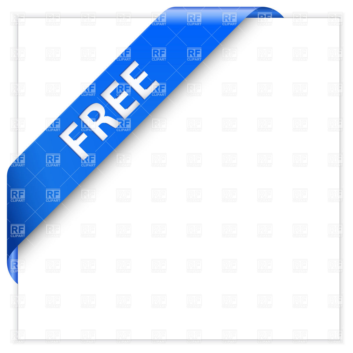 1200x1200 Blue Corner Ribbon Royalty Free Vector Clip Art Image