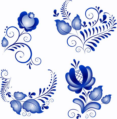 462x467 Blue Flower Borders Corner Free Vector Download (21,480 Free