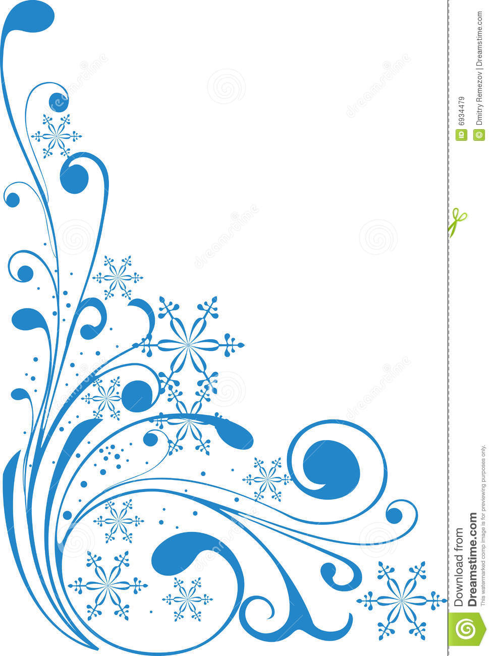 977x1300 Snowflake Clipart Corner Border