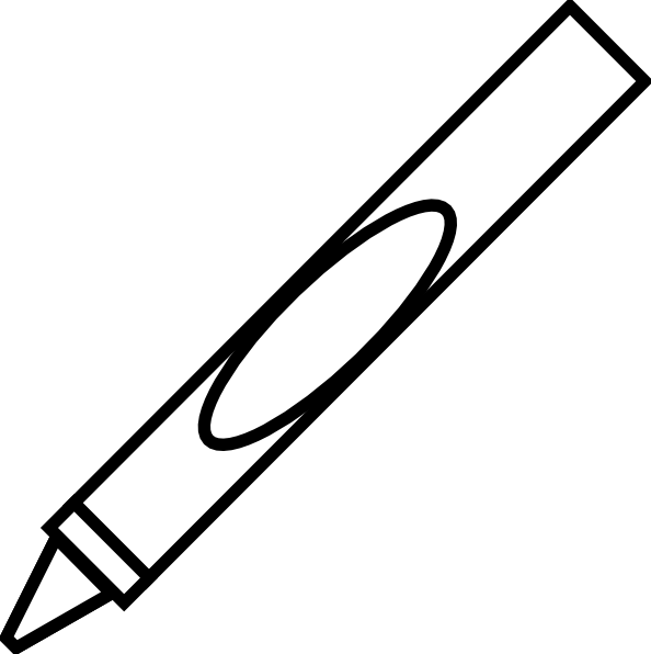 594x596 Free Crayon Clipart Black And White Image