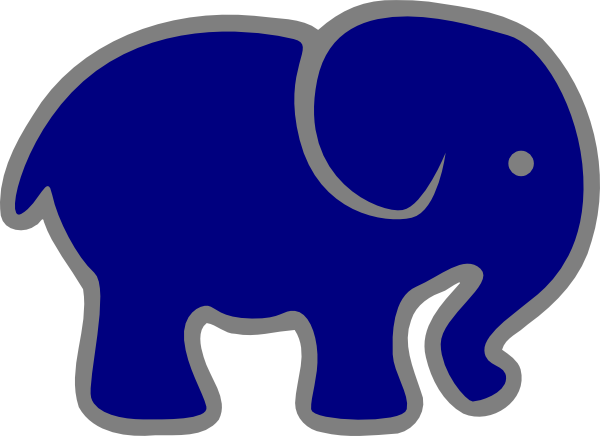 600x436 Navy Blue Gray Elephant Clip Art
