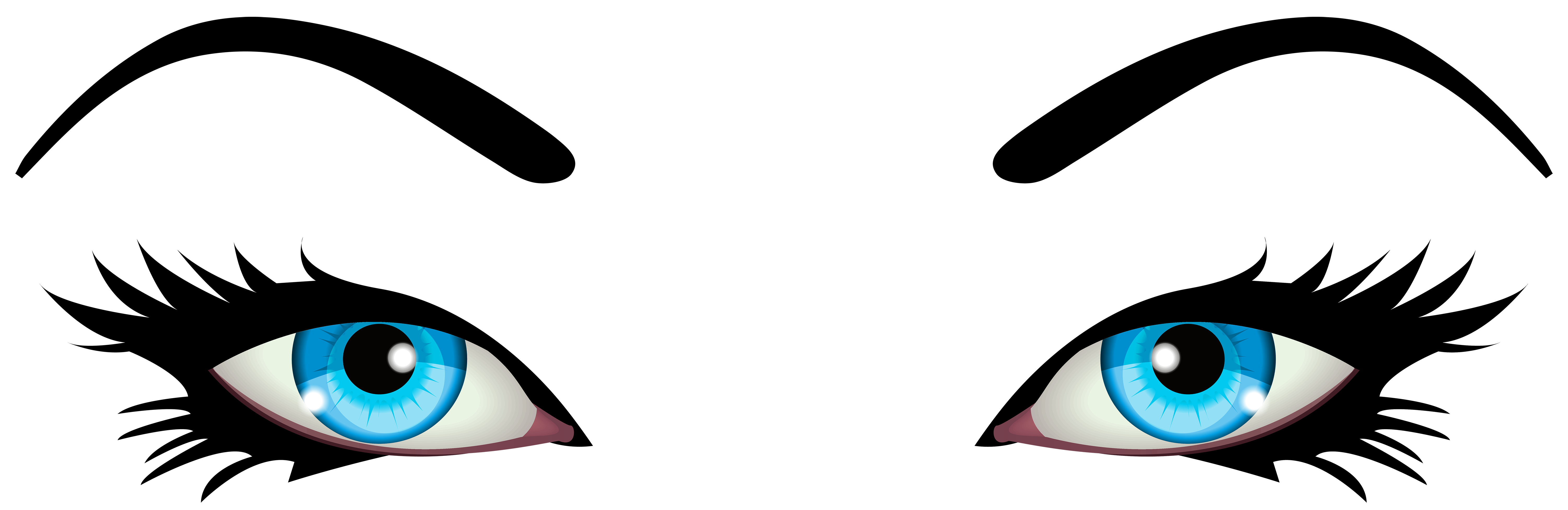6000x1950 Blue Female Eyes Png Clip Art