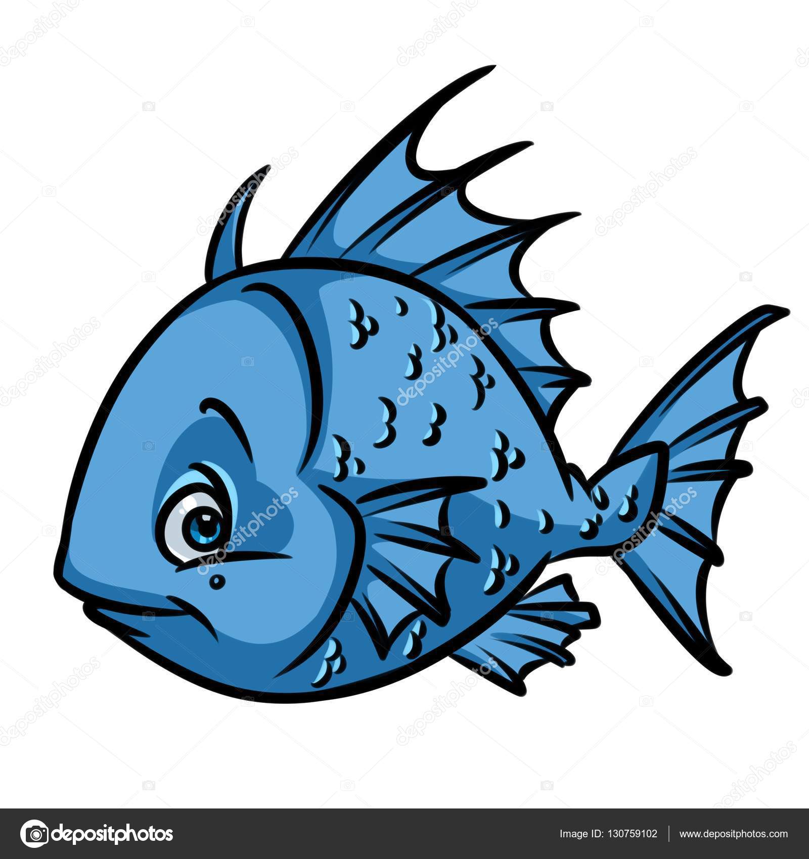 1600x1700 Blue Fish Ruff Cartoon Stock Photo Efengai