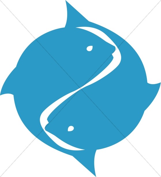 558x612 Blue Two Fish Symbol Christian Fish Clipart