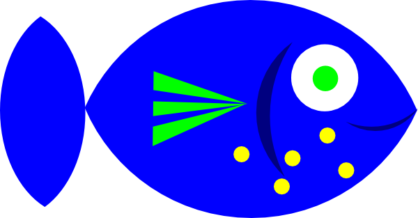 600x313 Blue Fish Clip Art