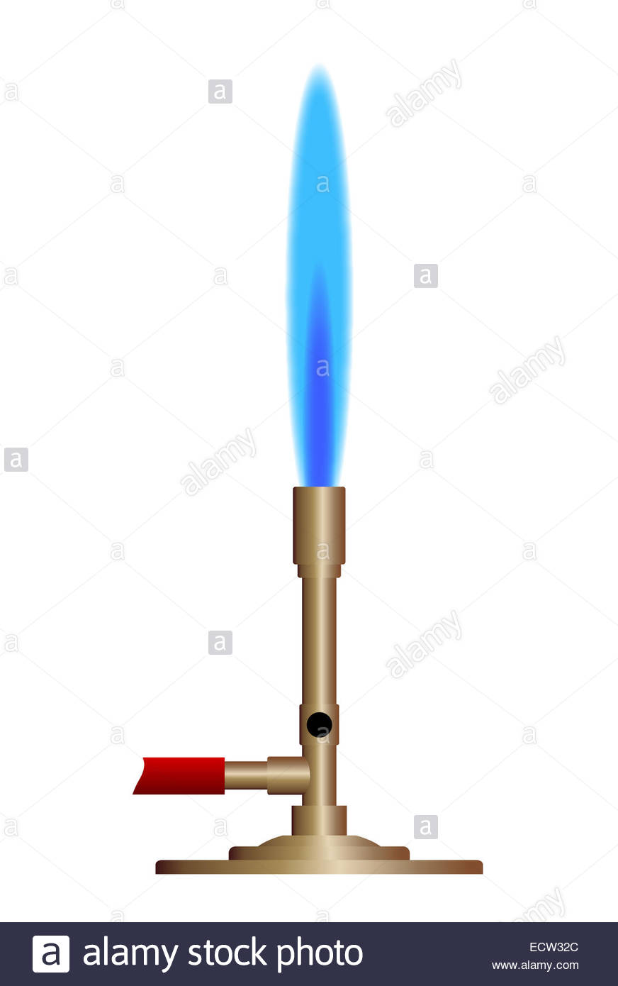 872x1390 A Typical Laboratory Bunsen Burner With Blue Flame Over A White