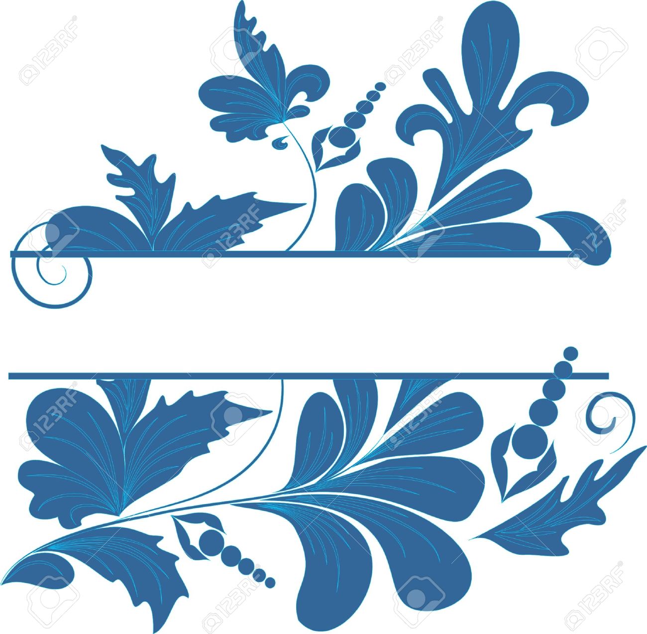 1300x1273 Blue Flower Clipart Blue Wedding Border