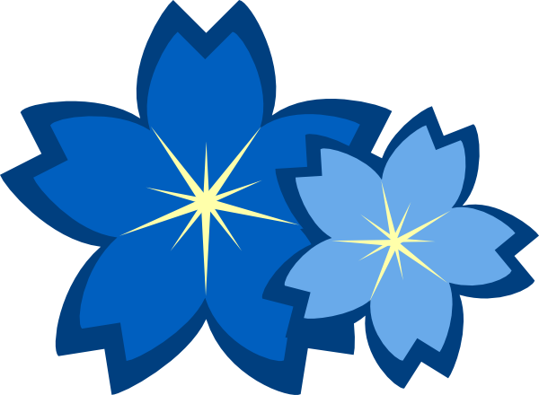 600x440 Blue Flowers Clip Art
