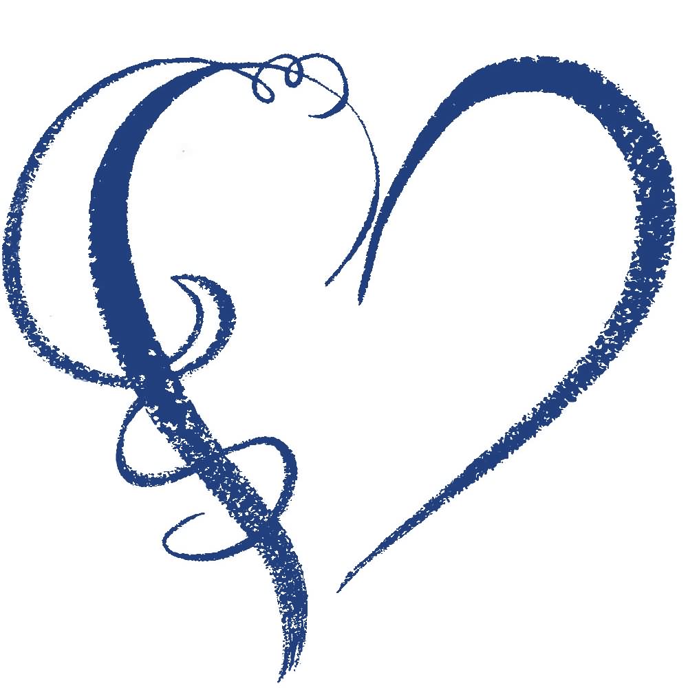 1000x1000 Dark Blue Clipart Heart