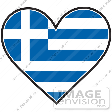 450x450 Clip Art Graphic Of A Greek Heart Flag