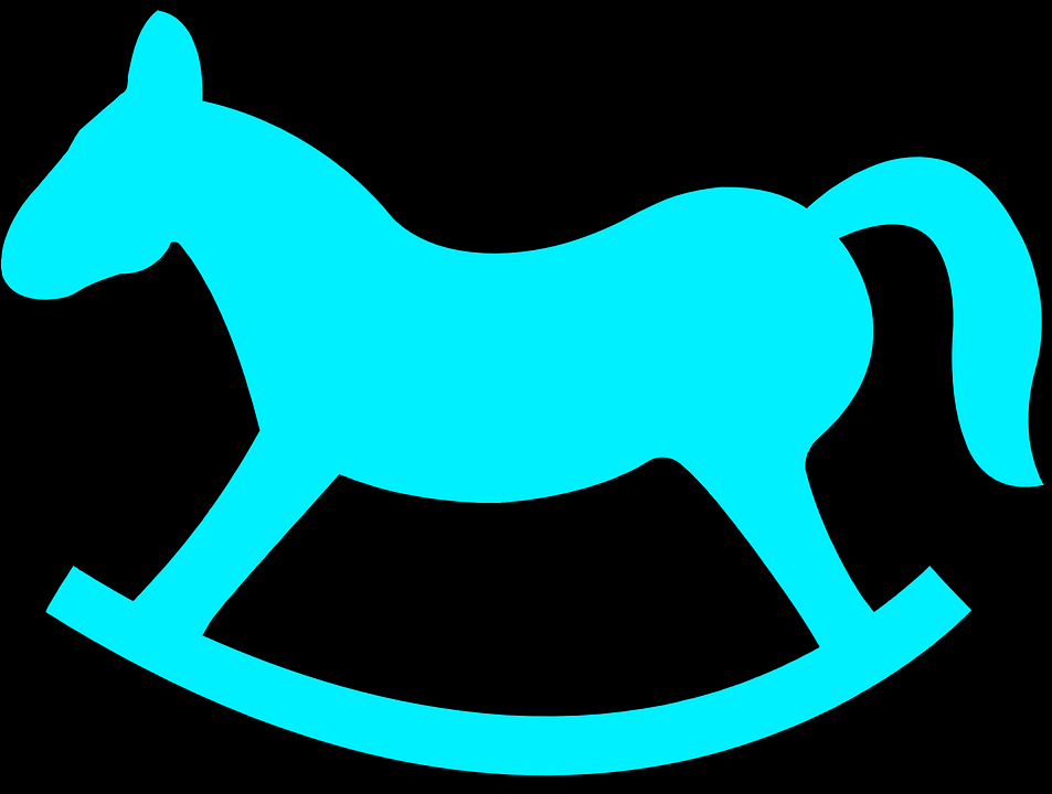 953x720 Light Blue Clipart Rocking Horse