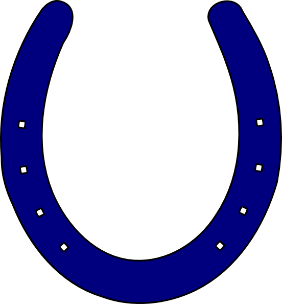 552x594 Royal Blue Horseshoe Clip Art