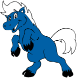 154x157 Blue Horse Clipart