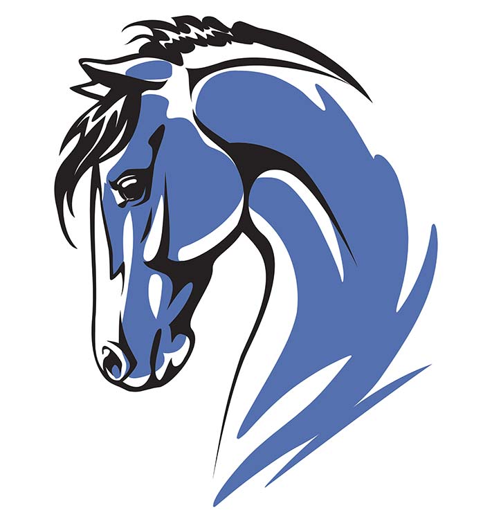 711x750 Blue Horse Clipart